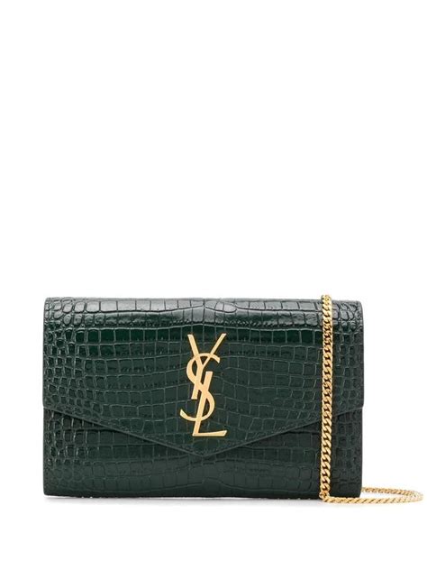 ysl uptown crocodile-embossed chain wallet|UPTOWN CHAIN WALLET IN CROCODILE.